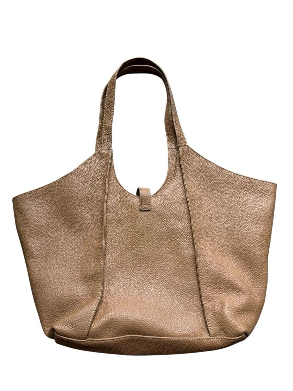 Tote Le Monde 100% Leather Milan Tote In The Color Camel Tan - Picture 8 of 12
